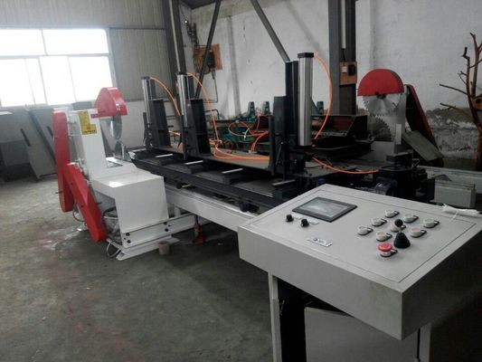 Double blades log sawing machine , electric table saw, Circular Blade Sawmill with carriage