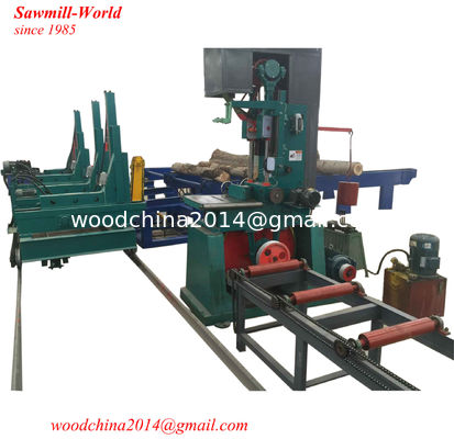 woodworking vertical band saw mill machine with trolley CNC log carriage