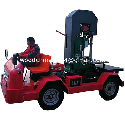 Diesel Powered Vertical Band Saw With Mobile Wheel, Vertical Bandsaw Mill Machine