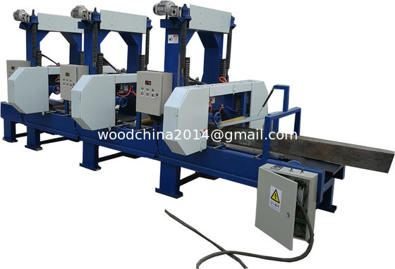 5 Heads Resaws Multiple Head Wood Band Saw Machine with adjustable conveyor