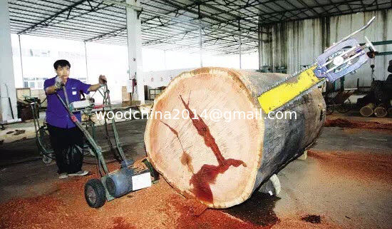 Portable wood slasher chainsaw mill,tree log cutting into shorter parts