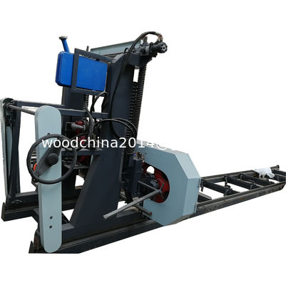 Wood log Cutting Sawmill Portable lumber bandsaw mill with hydraulic log loading arm