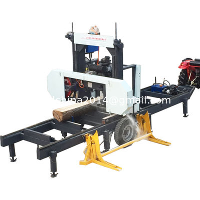 Wood log Cutting Sawmill Portable lumber bandsaw mill with hydraulic log loading arm