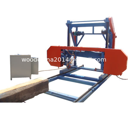 woodworking machinery portable Horizontal Band sawmill with hydraulic log loading arm