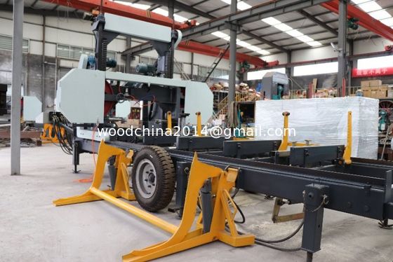 Woodworking machinery portable sawmill with hydraulic log loading arm,Horizontal Bandsaw