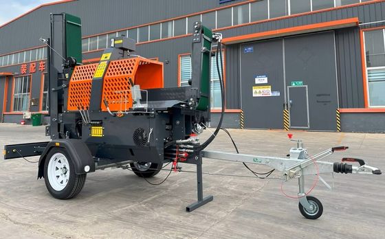 Automatic Hydraulic Log Splitter With 15HP Gasoline Engine Mobile Wood Splitter
