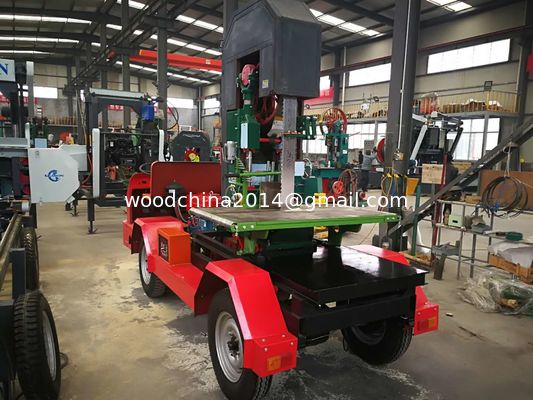 Mobile type diesel portable sawmill wood log cutting machinery /Vertical Cutting bandsaw