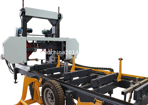 Mobile Portable Bandsaw Sawmill,Hydraulic Automatic Horizontal Log Band Saw with hydraulic clamp