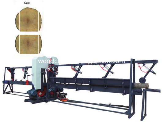 Twin Vertical Band Saw Log Edges Cutting Sawmill,Multisaw Edge Cutting Saw