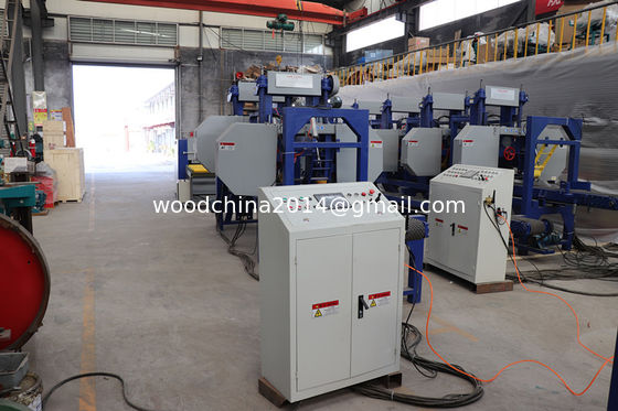 5 Heads Resaws Multiple Head Wood Band Saw Machine with adjustable conveyor