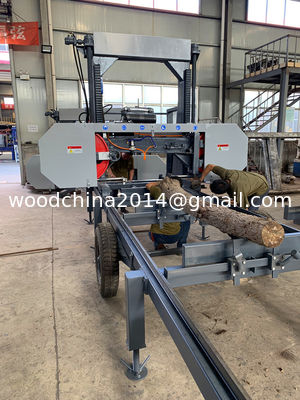 Wood Saw Mills with Diesel Engine ,Horizontal Wood Band Saw Mill