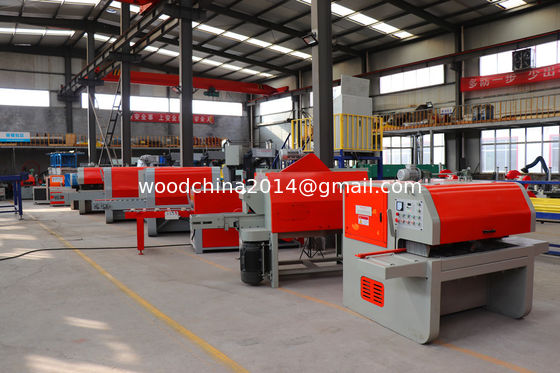 Full Automatic Log Cutting Vertical Twin Band Saw  Multi Blades Ripsaw Production Line