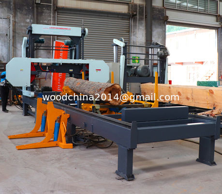 Hydraulic horizontal band sawing machine saw mills for automatic wood cutting