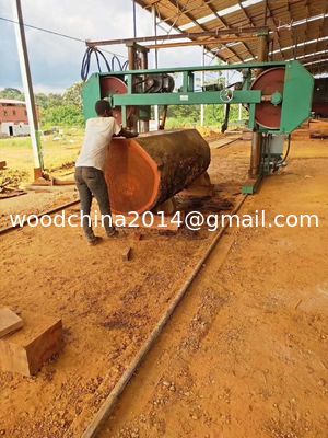 Automatic Wood Band Saw Machine Electric Motor Log Cutting Horizontal Bandsaw Mill