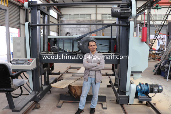 Industrial Diesel Electric Bandsaw Mill Wood Horizontal Mobile Portable With Trailer