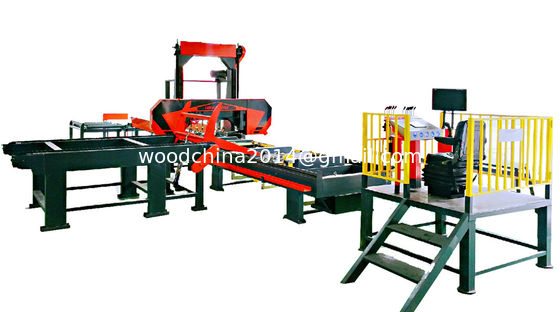Automatic Horizontal Wood Band Saw Mill, Hydraulic Log Cutting Sawmill Horizontal Bandsaw