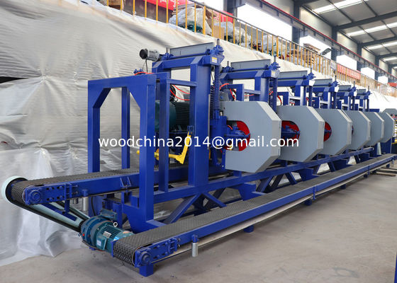 China Multiple Heads Horizontal Band Resaw machine cut logs straight into planks