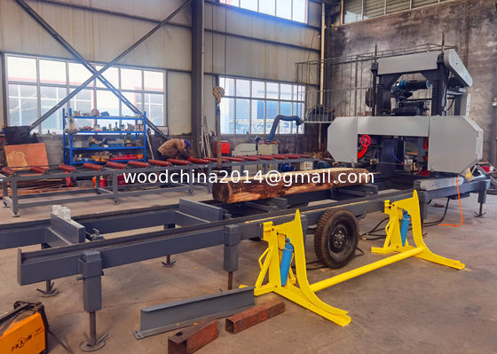 700mm MJ700P Mobile Bandsaw Mill ISO9001 Portable Lumber Mill