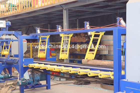 Sawmill woodworking log cutting twin blade vertical saw machine  With Auto Feeding