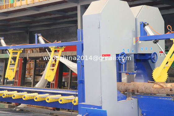 Automatic Wood Bandsaw Equipment Twin Heads Vertical Band Sawmill for log edges cutting