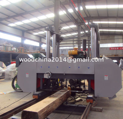 Industrial Diesel Electric Bandsaw Mill Wood Horizontal Mobile Portable With Trailer