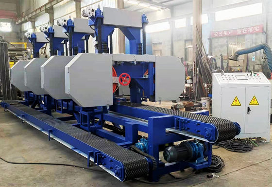 Fully automated saw timber sawmill line double head bandsaw twin ...