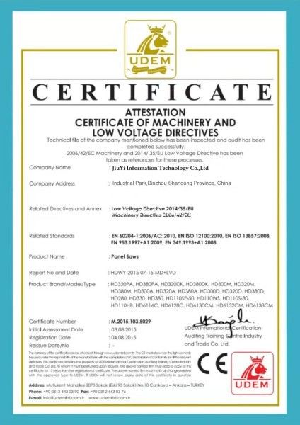 China Weifang Jiuyi Information technology co., LTD certification