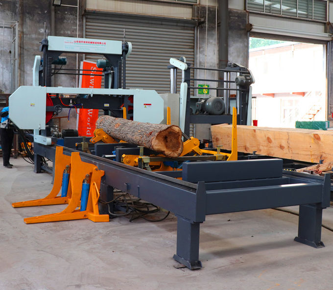 Hydraulic horizontal band sawing machine saw mills for automatic wood cutting