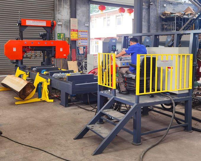 Hydraulic Horizontal Wood Band Saw Mill, Wood Log Cutting CNC Sawmill